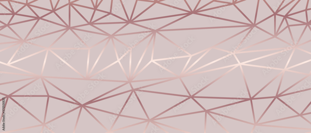 Fototapeta Luxury abstract polygon artistic geometric with rose gold line background. Decorating in pattern of premium polygon style for ads, poster, cover, wallpaper, print, artwork. Vector illustration.