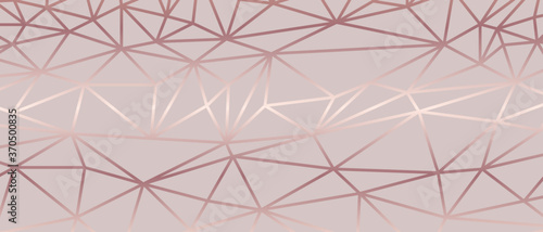 Luxury  abstract polygon artistic geometric with rose gold line background. Decorating in pattern of premium polygon style for ads, poster, cover, wallpaper, print, artwork.  Vector illustration.