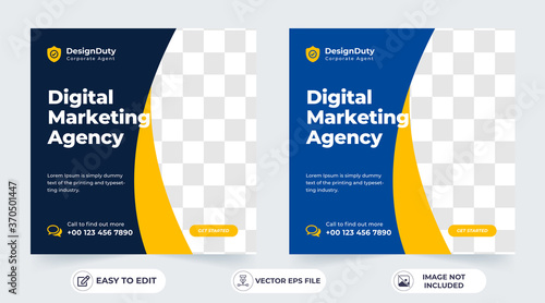 Online digital marketing agency banner for a social media post template