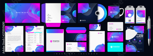 Corporate identity set branding template design kit. editable brand identity with abstract background color for Business Company and Finance Vector