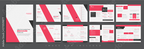 Elegant brochure template layout design, minimalist business profile template layout, 16 pages brochure, annual report minimal template layout design, multipage brochure template layout.