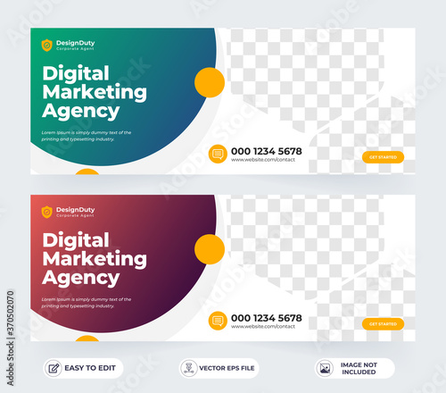 Corporate business marketing agency social media instagram post facebook cover page timeline web ad banner template design