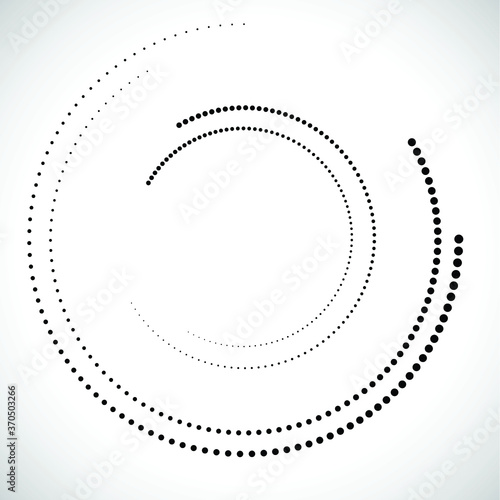 Halftone dots in circle form. round logo . vector dotted frame . design element