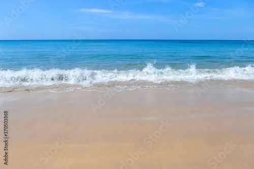 Peaceful clean and empty beach in South of Thailand, summer break destination to Asia, summer outdoor day light