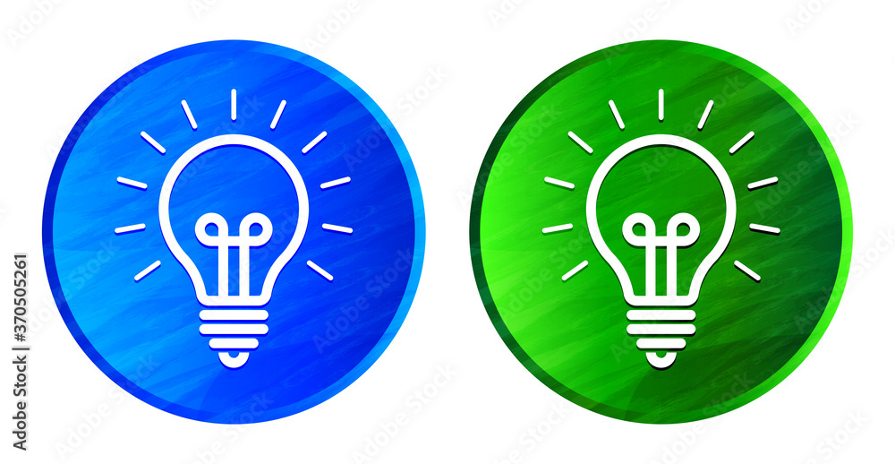 Lightbulb icon grunge texture round button set illustration Lightbulb icon grunge texture round button set illustration