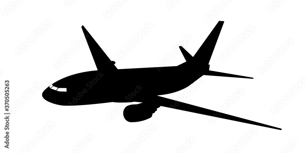 飛行機 旅客機のシルエットイラスト Stock Vector Adobe Stock