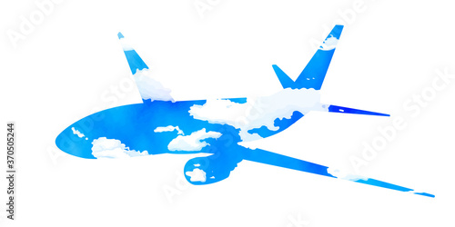 飛行機 旅客機のシルエットイラスト