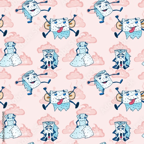 monsters from the toilet on a pink background new