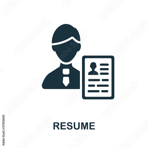 Resume icon. Simple element from business recruitment collection. Creative Resume icon for web design, templates, infographics and more
