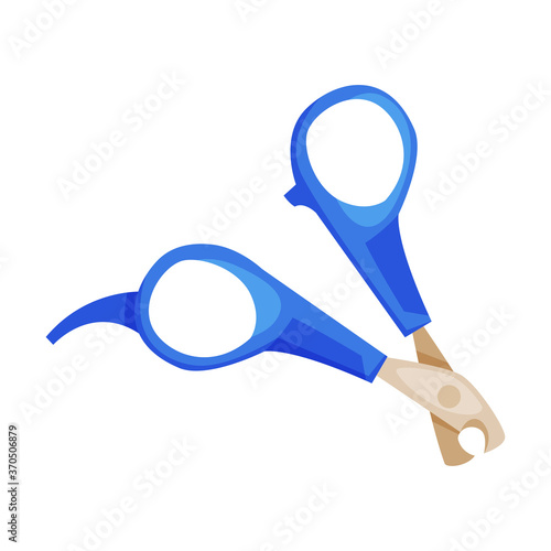 Pet Nail Clippers, Scissors for Claws Cartoon Style Vector Illustration on White Background