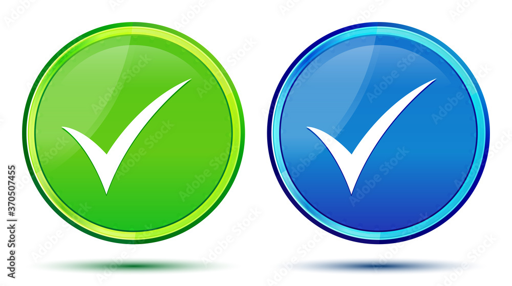 Checkmark icon creative natural round button set illustration Checkmark icon creative natural round button set illustration