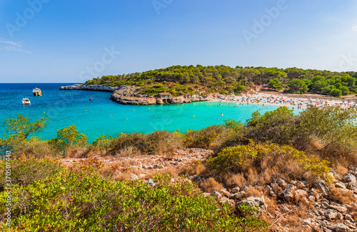 Beautiful beach bay Cala SAmarador on Mallorca island, Spain © vulcanus