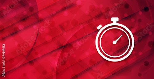 Stopwatch icon colorful shiny abstract banner background illustration