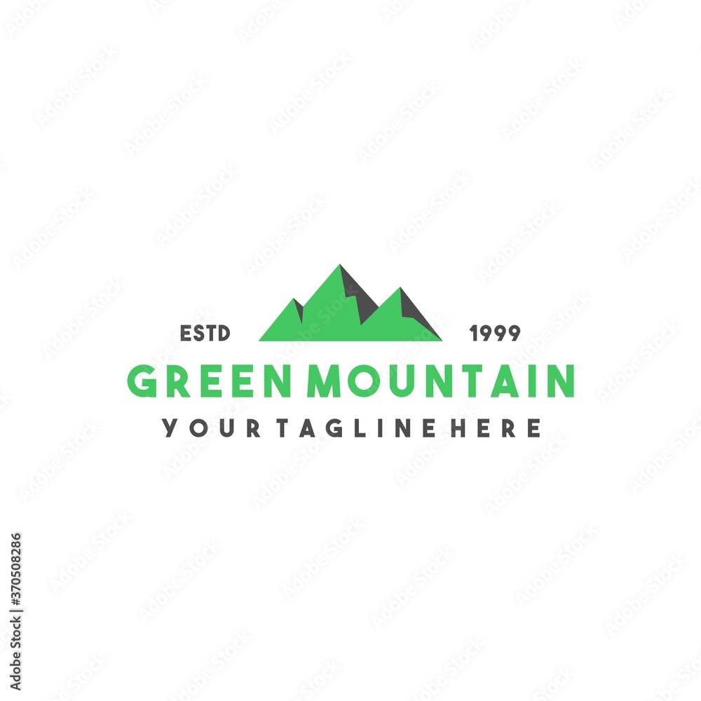 Creative green mountain logo design