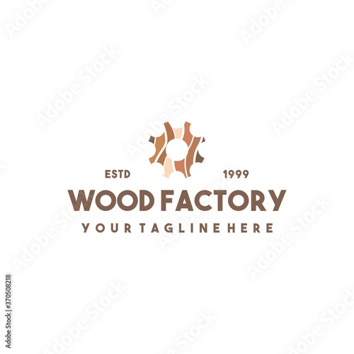 Creative wood factory logo design