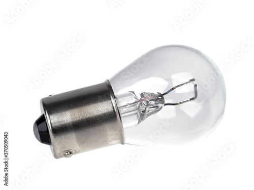 Low voltage bulb with bayonet mount isolated on white background photo