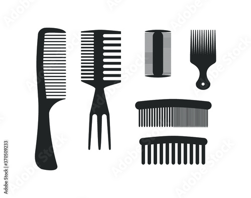 Hair comb set. Comb icon.  Comb vector design. 