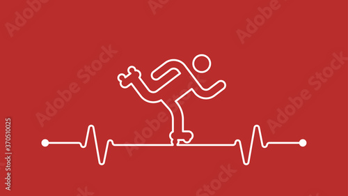 Skating exercise cardiogram icon