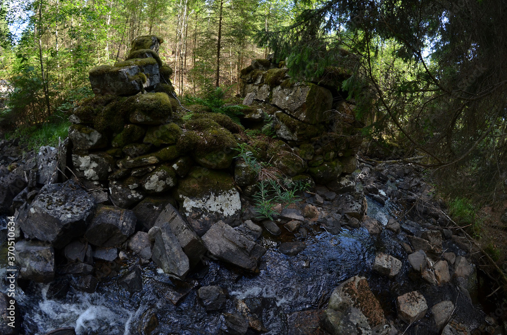 Ruins of an old mill covered with wood. Norway Ruins of an old mill covered with wood. Norway