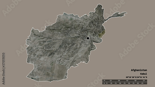 Location of Kunar, province of Afghanistan,. Satellite photo