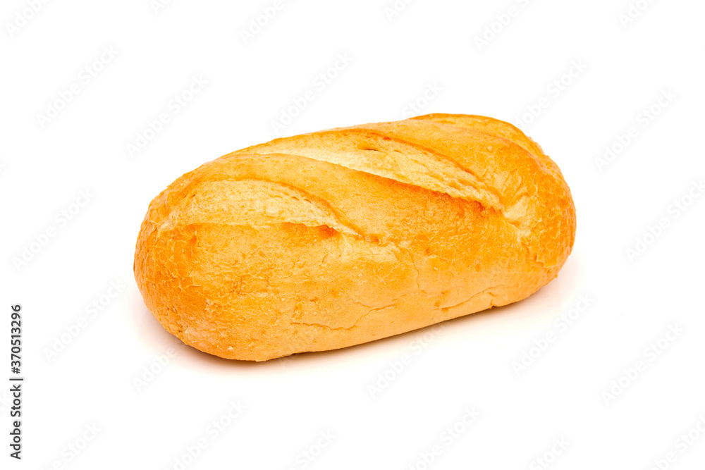 Loaf of rye bread or baguette on white background Loaf of rye bread or baguette on white background
