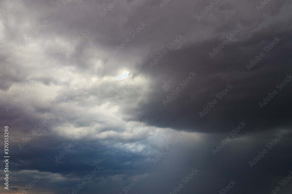 Dark storm clouds in sky before thunderstorm and rain. Dramatic sky background Dark storm clouds in sky before thunderstorm and rain. Dramatic sky background