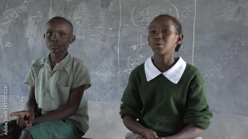Hearing impaired children, learning sign language at school for the deaf. Kenya, Africa.