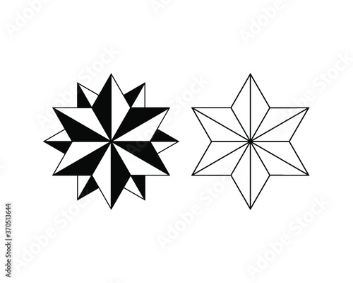 Nautical star icon. Wind rose icon. Star icon