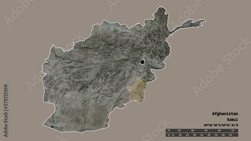 Location of Paktika, province of Afghanistan,. Satellite photo