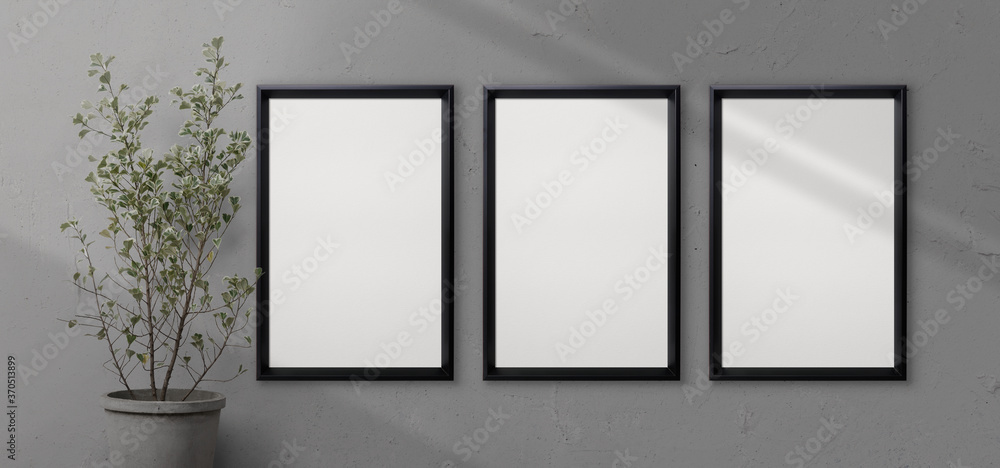 Photo frames mockup with shadow