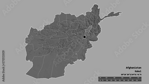 Location of Panjshir, province of Afghanistan,. Bilevel photo