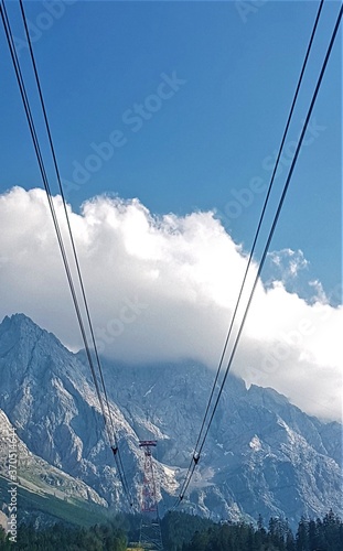 Zugspitze in Wolken / Seilbahn