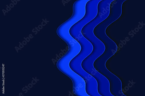 Abstract curved wave template for your design. Vector illustration with curves lines. Wavy paper cut background.