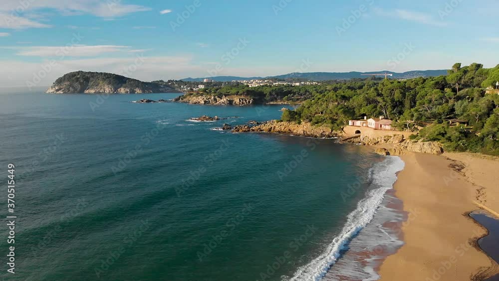 Aerial shots, beach, europe, turquoise water rock, sand, vegetation, transparent water Aerial shots, beach, europe, turquoise water rock, sand, vegetation, transparent water