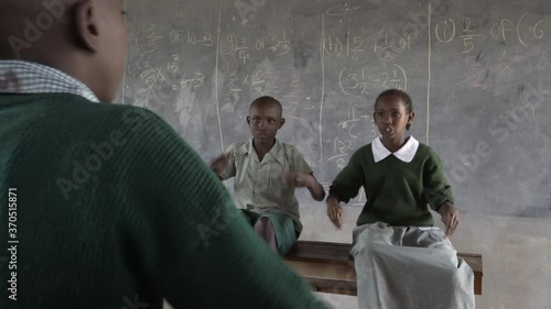 Hearing impaired children, learning sign language at school for the deaf. Kenya, Africa.