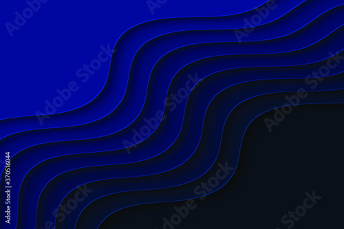 Abstract curved wave template for your design. Vector illustration with curves lines. Wavy paper cut background.