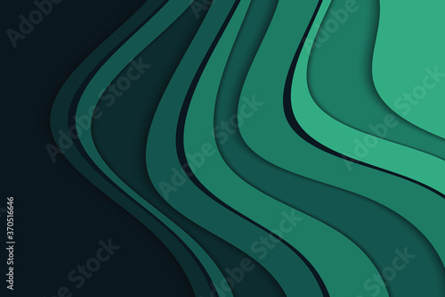 Abstract curved wave template for your design. Vector illustration with curves lines. Wavy paper cut background.
