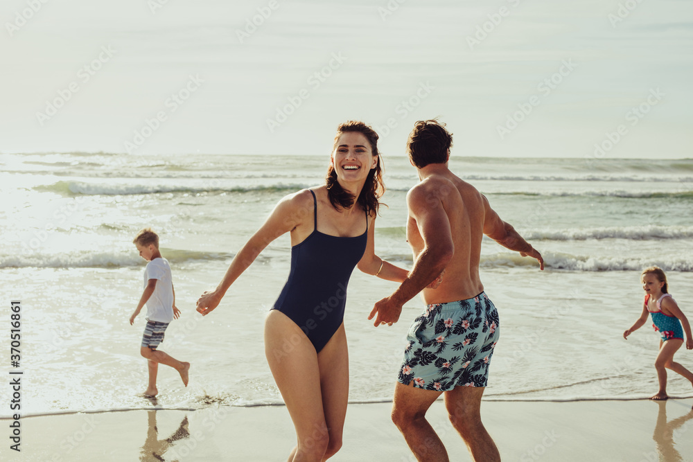 Family having a great time on summer vacation Family having a great time on summer vacation