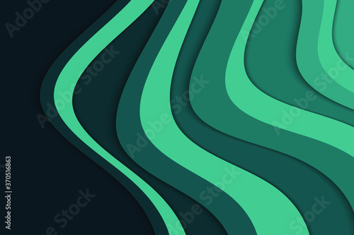 Abstract curved wave template for your design. Vector illustration with curves lines. Wavy paper cut background.