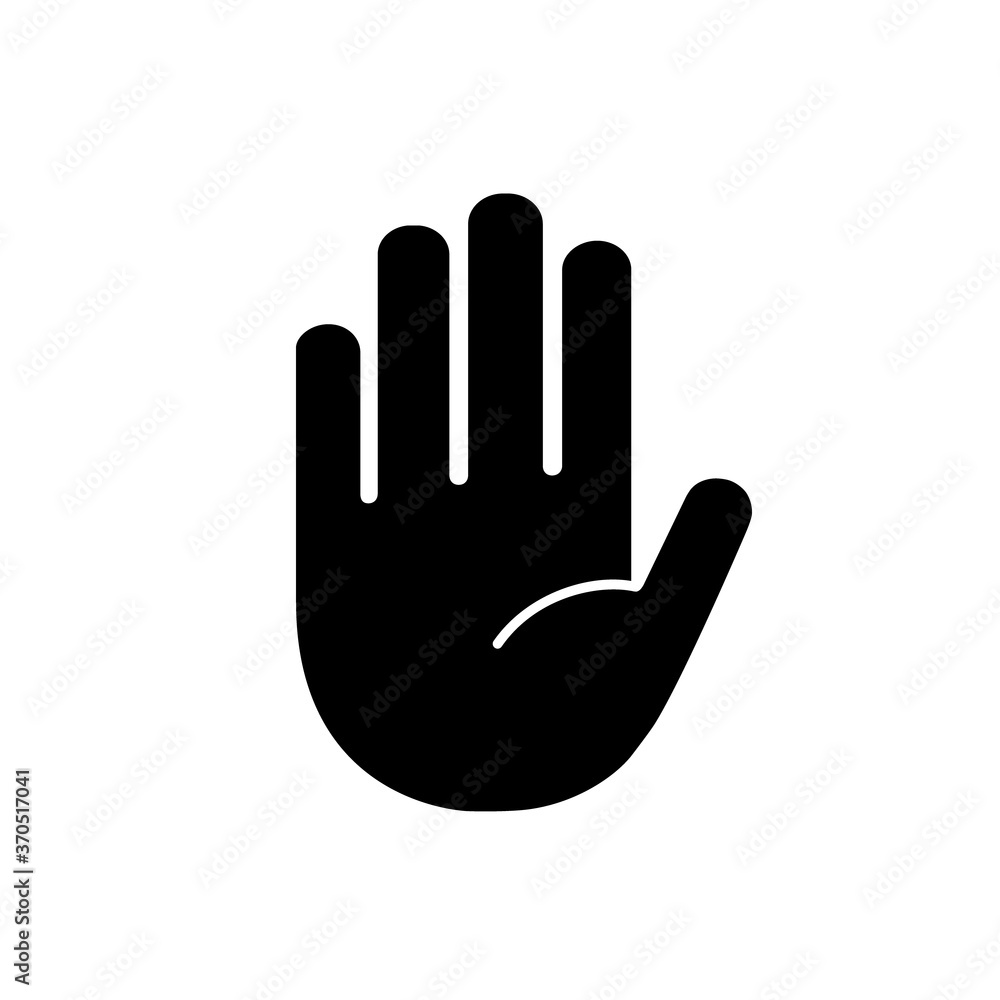Hand icon isolated on background. Stop sign. Palm symbol. Gesture hand. Showing hand stop. Vector illustration Hand icon isolated on background. Stop sign. Palm symbol. Gesture hand. Showing hand stop. Vector illustration