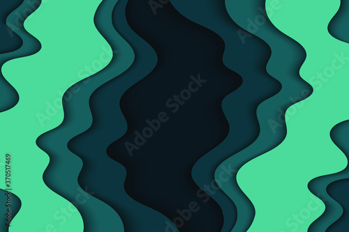 Abstract curved wave template for your design. Vector illustration with curves lines. Wavy paper cut background.