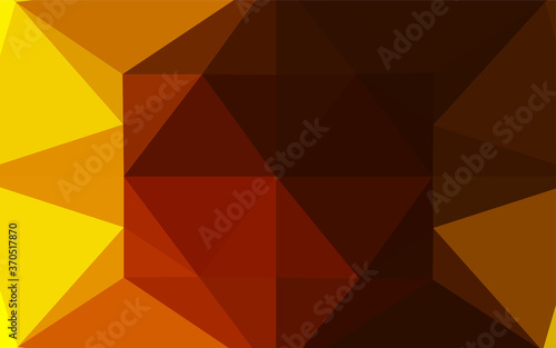 Dark Yellow  Orange vector abstract polygonal cover.