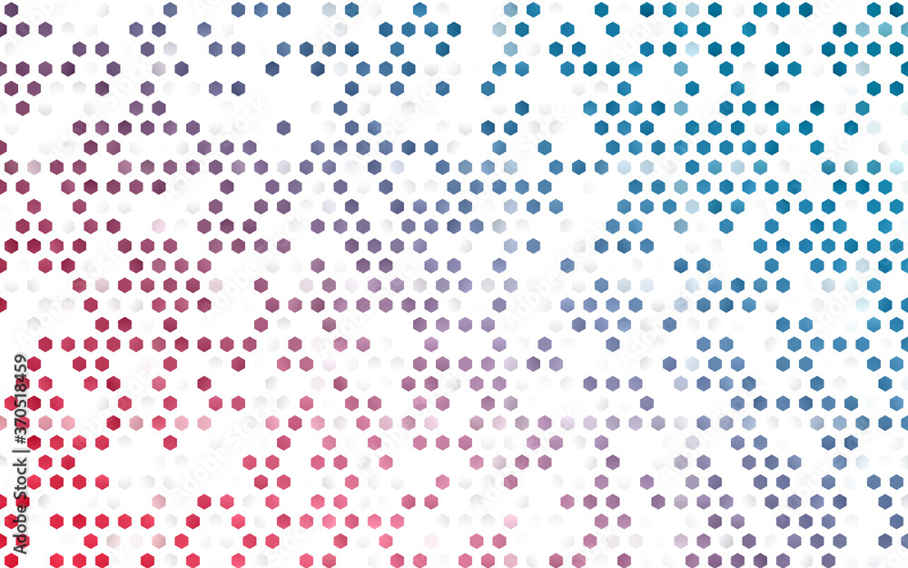 Light Blue, Red vector template in hexagonal style.