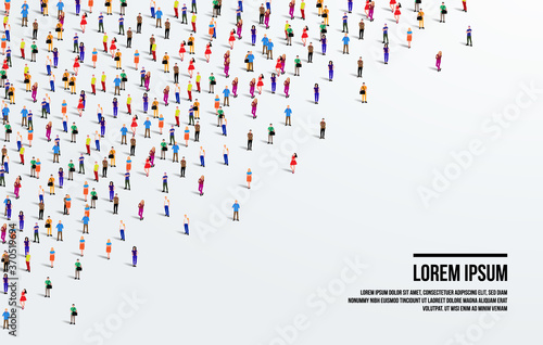 A large group of people on white background. People crowd background. Vector illustration
