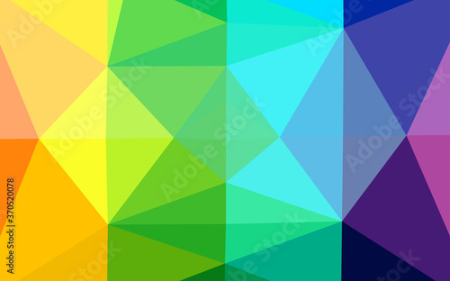 Light Multicolor  Rainbow vector triangle mosaic template.