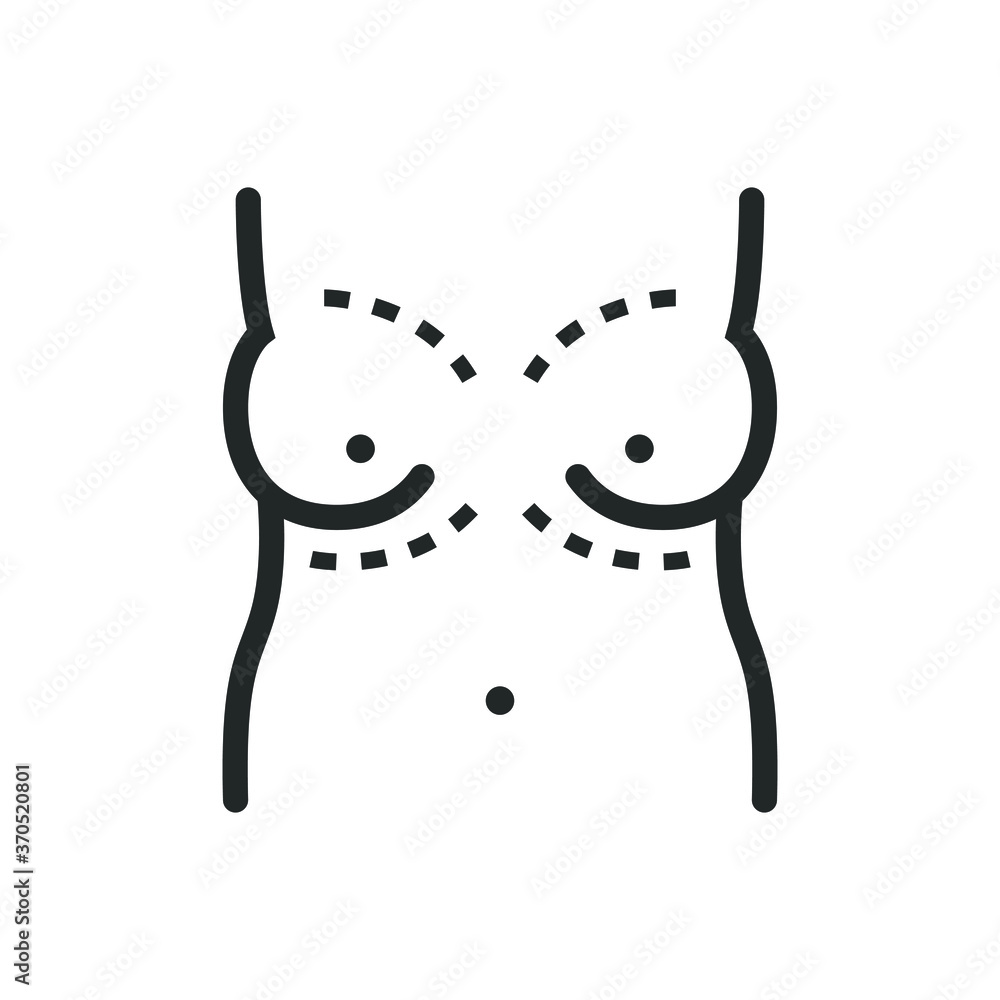Obraz premium Breast augmentation icon