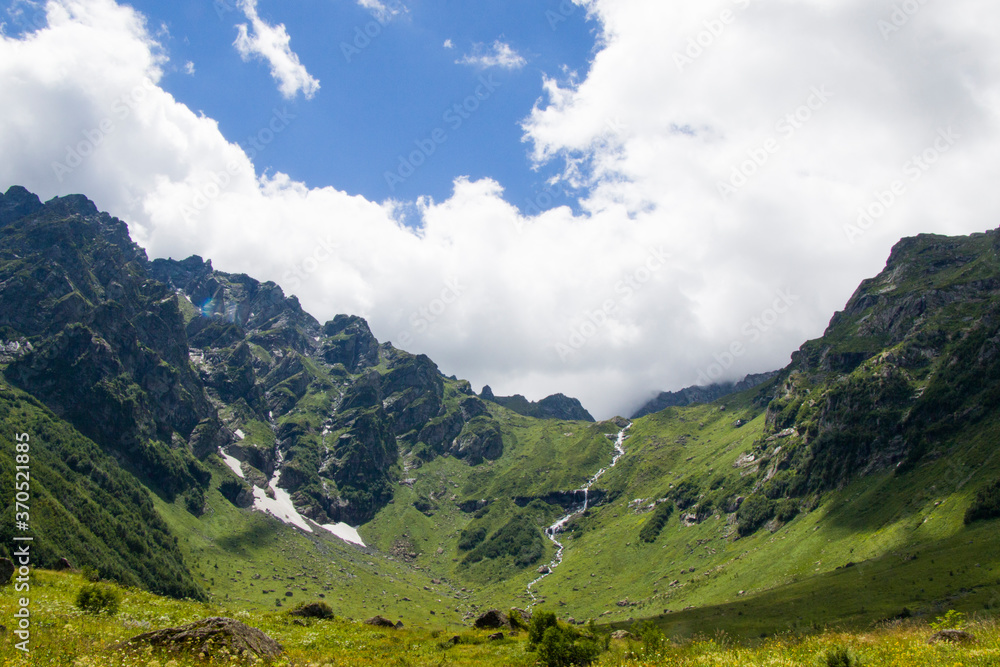 Fototapeta premium Mountains landscape and view in Svaneti, Georgia
