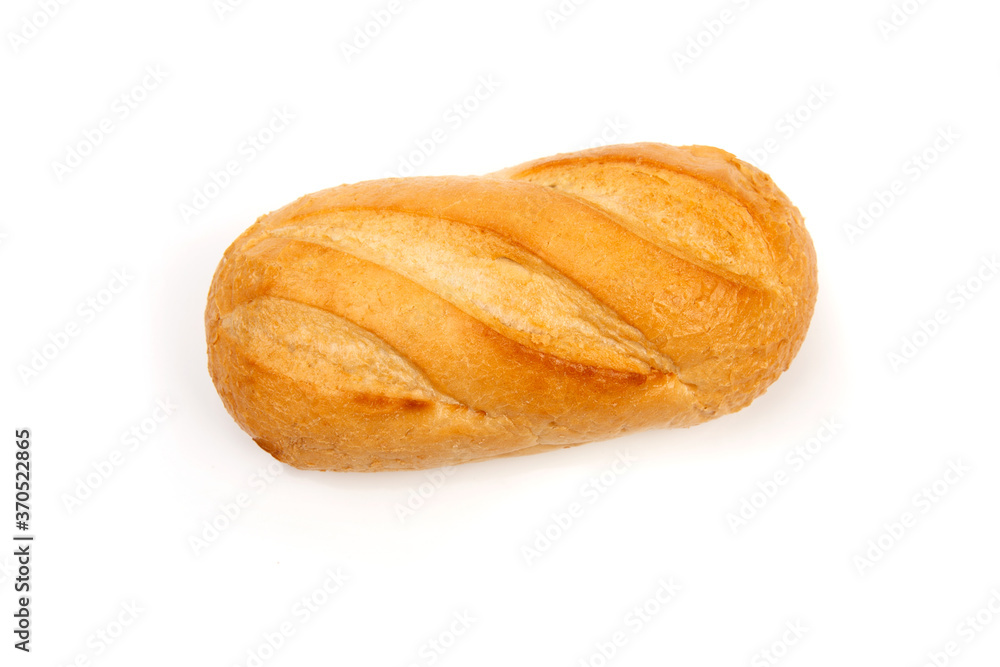 Loaf of rye bread or baguette on white background Loaf of rye bread or baguette on white background