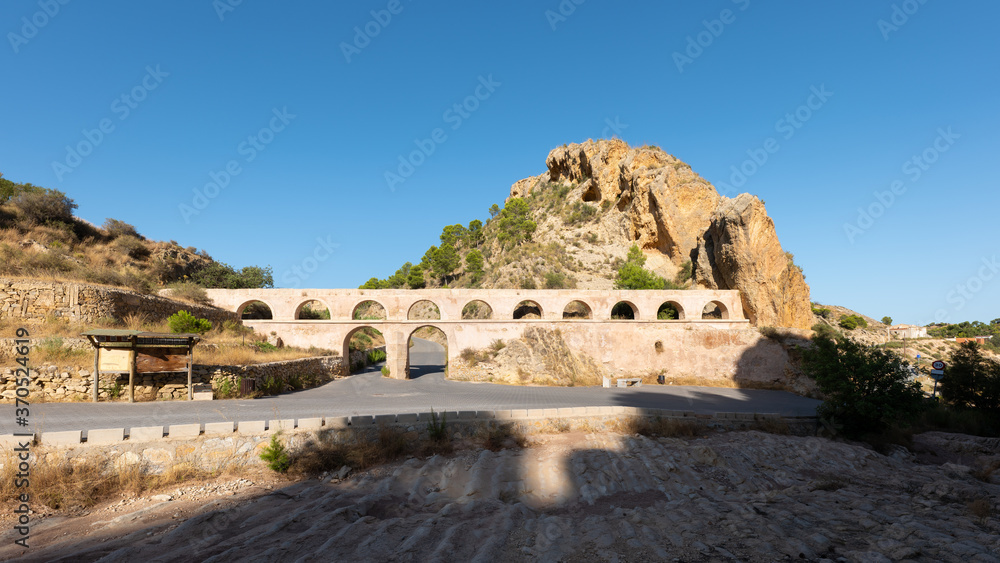 This historical aqueduct is in the east of Spain. The structure is located near Crevillente and is of Islamic origin and was used for water supply.