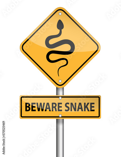 beware snakes sign